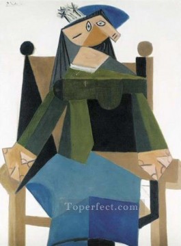  fauteuil pintura al %c3%b3leo - Femme assise dans un fauteuil 5 1941 Cubismo